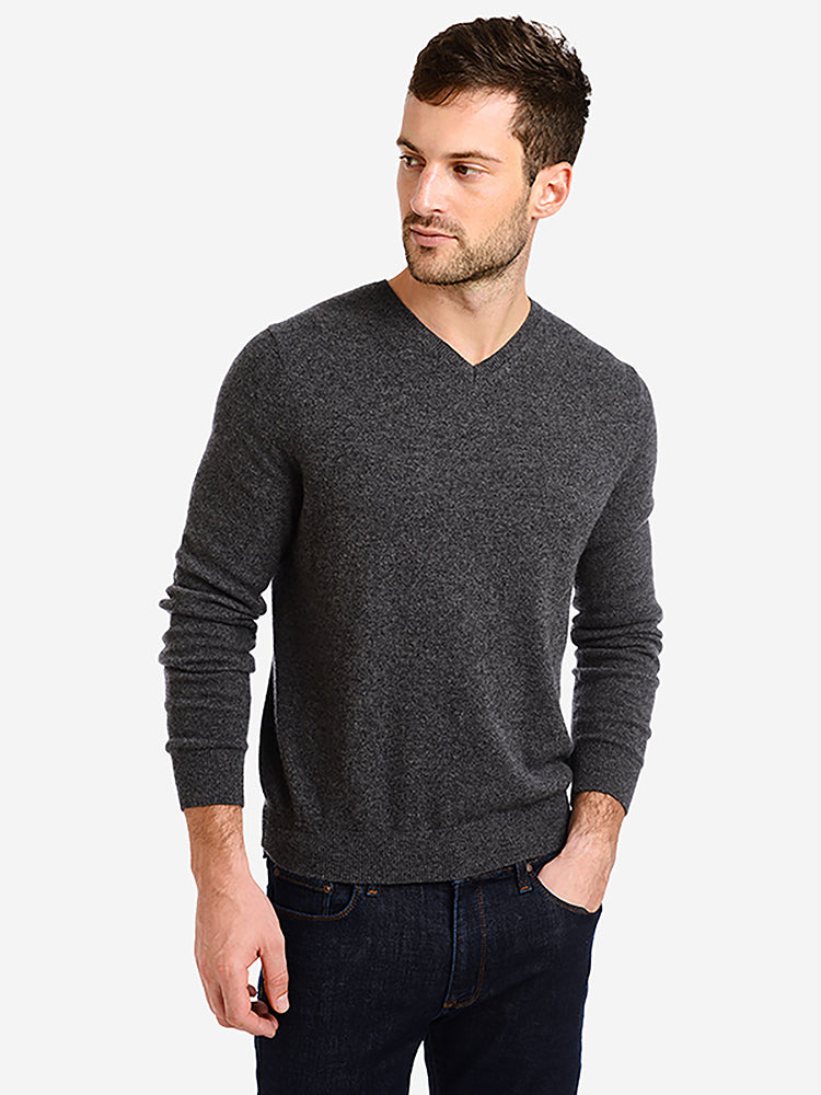 Men's Classic Cashmere V-Neck Bergen Sweater - Mott & Bow