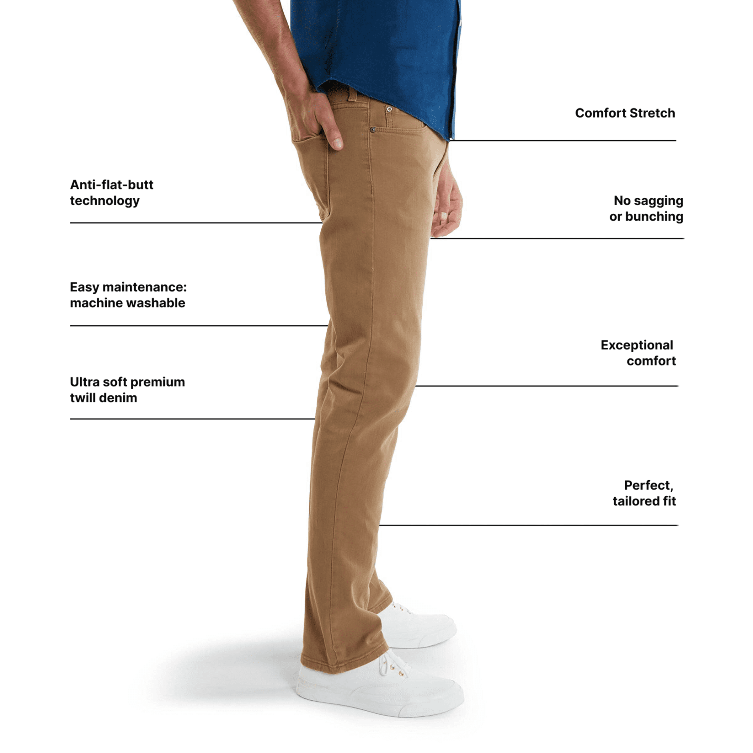 Men wearing Khaki Slim Mercer Jeans