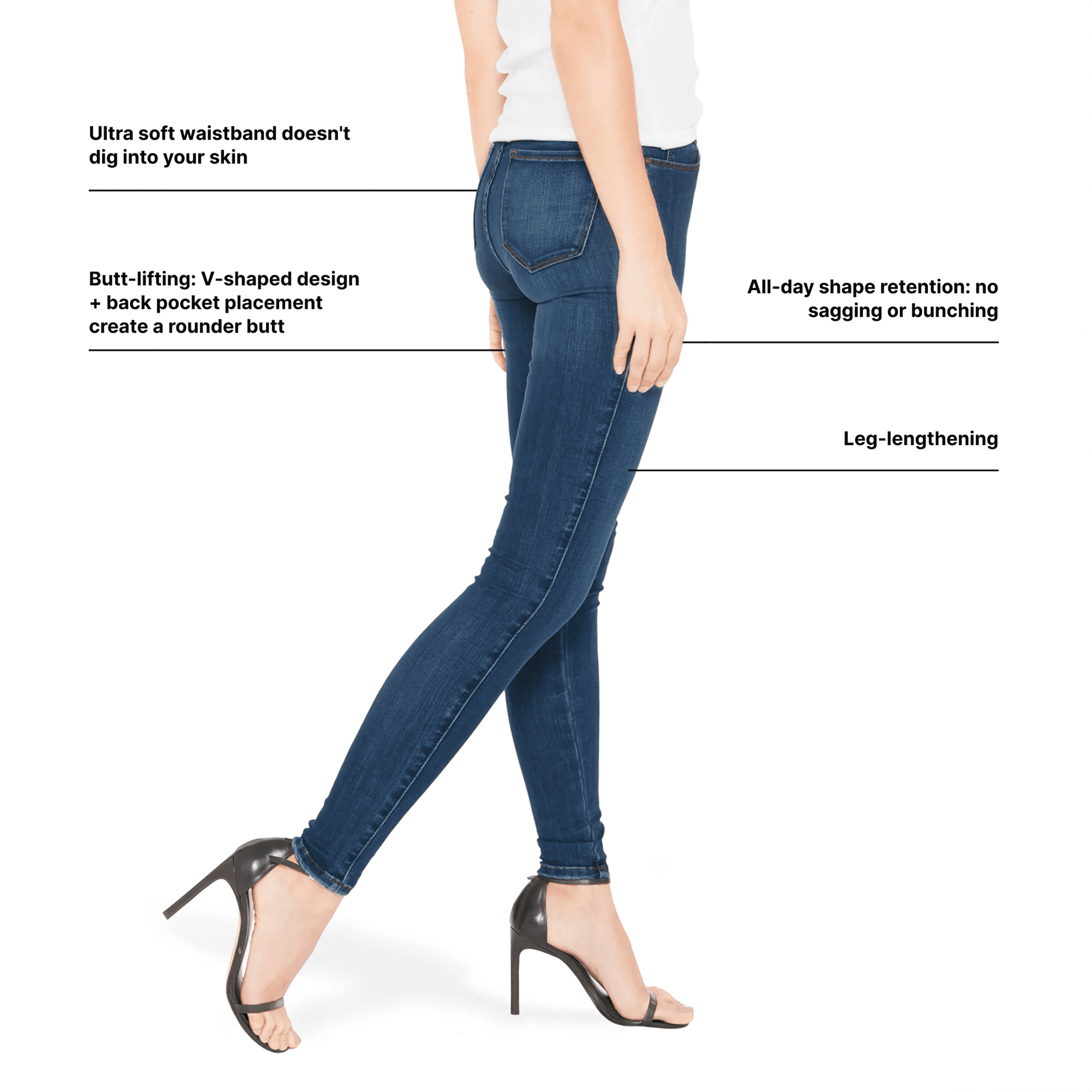 Women wearing Bleu Médium High Rise Skinny Jane Jeans