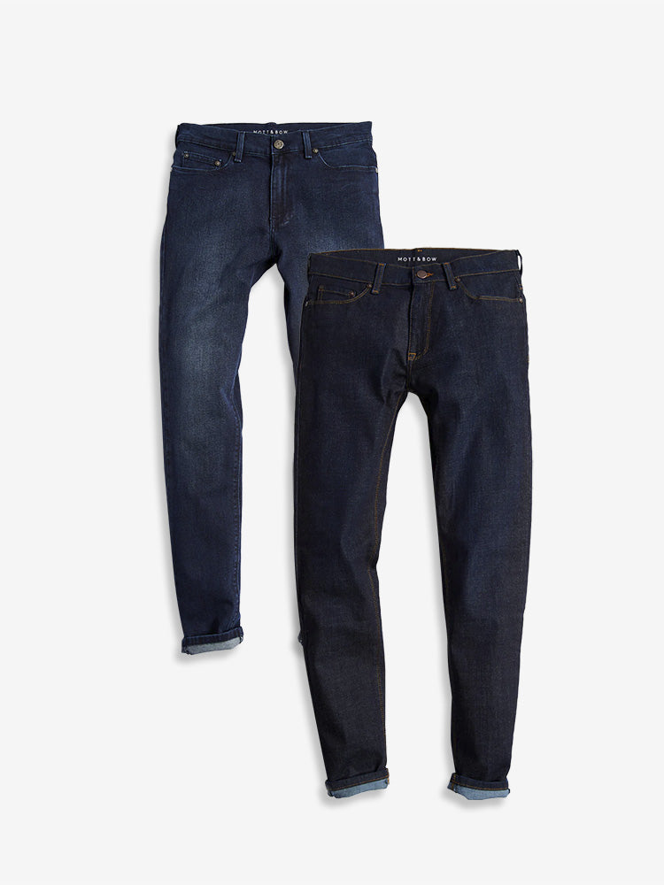 Men wearing Dark Blue / Medium/Dark Blue Slim Crosby Dark Blue and Staple Medium/Dark Blue 2-Pack Jeans jeans