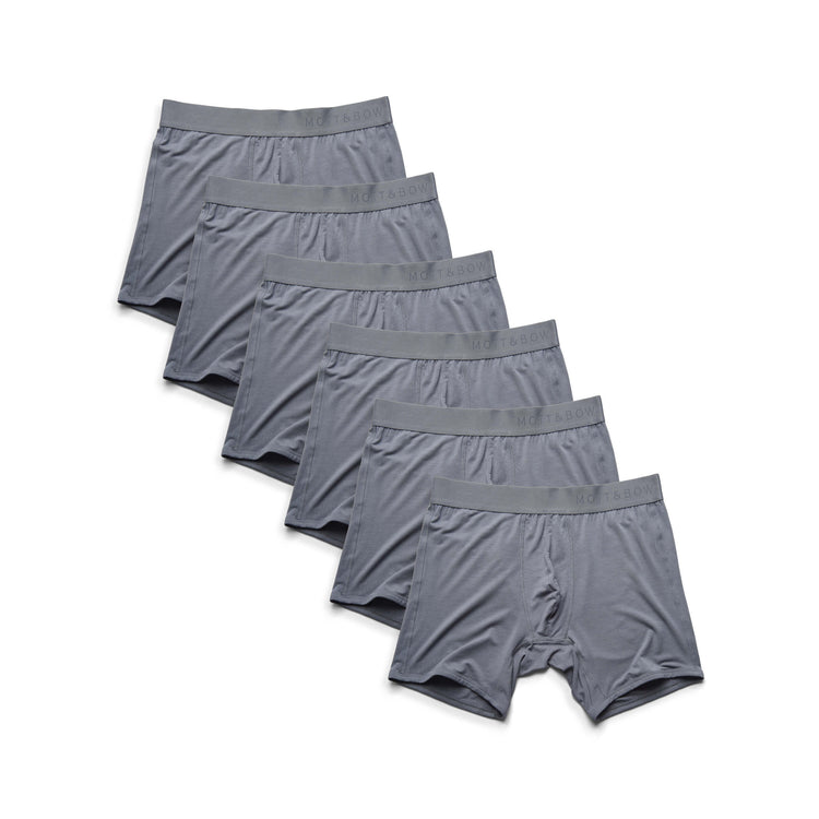 Men wearing Gray Boxer Brief 6-Pack