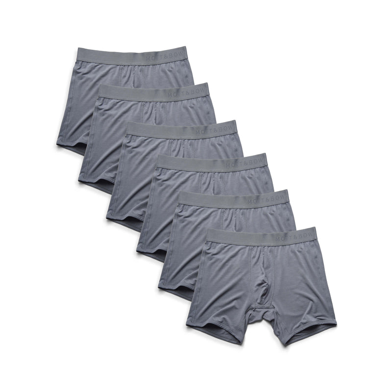 Men wearing Gray Boxer Brief 6-Pack underwear