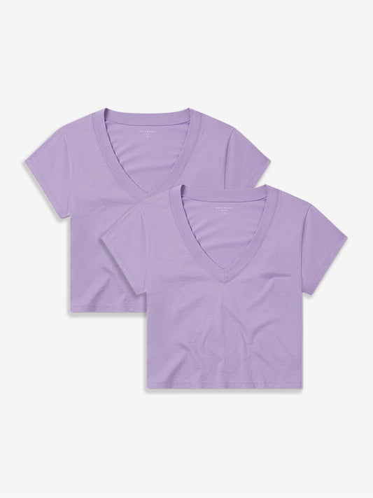 The Cotton Boxy Deep V-Neck Tee 2-Pack tees