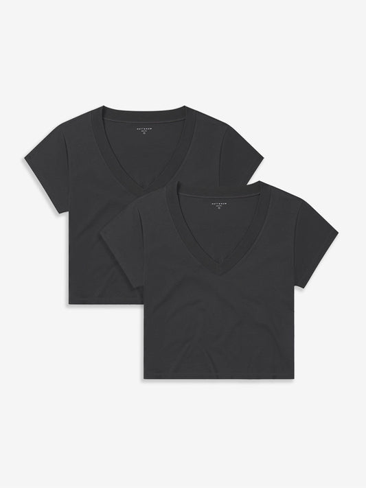 The Cotton Boxy Deep V-Neck Tee 2-Pack tees