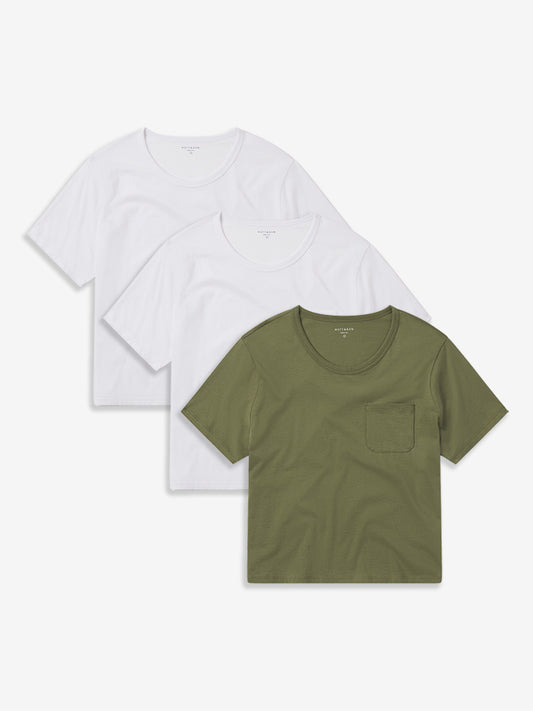 The Cotton Boxy Pocket Crew Neck Tee 3-Pack tees