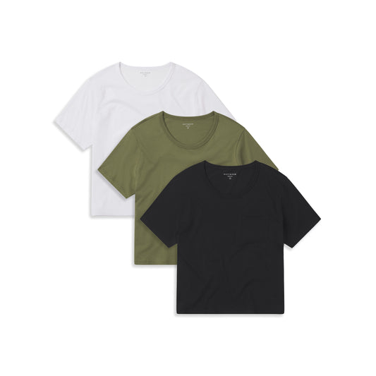 The Cotton Boxy Pocket Crew Neck Tee 3-Pack tees