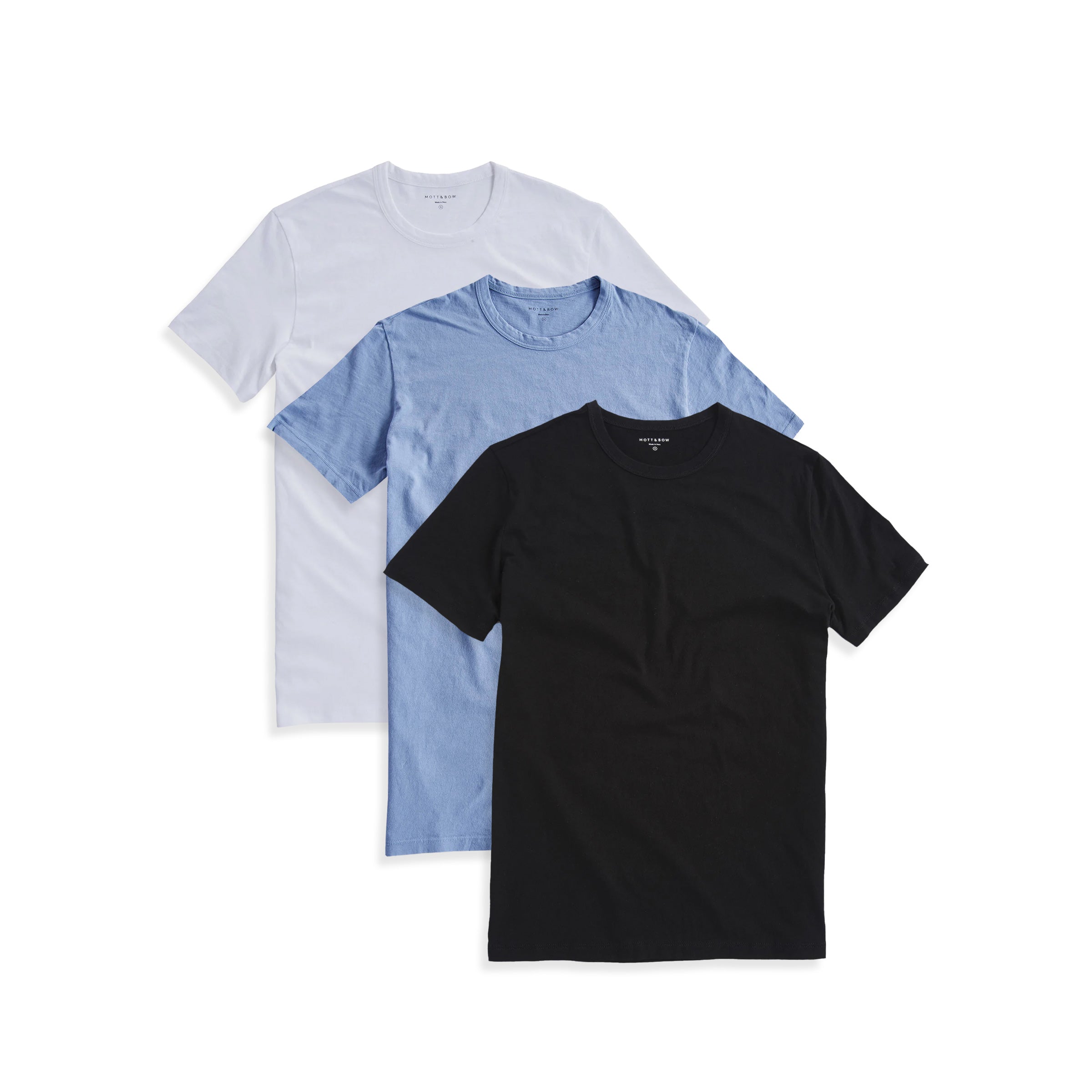  wearing Black/White/California Blue Classic Crew Driggs 3-Pack