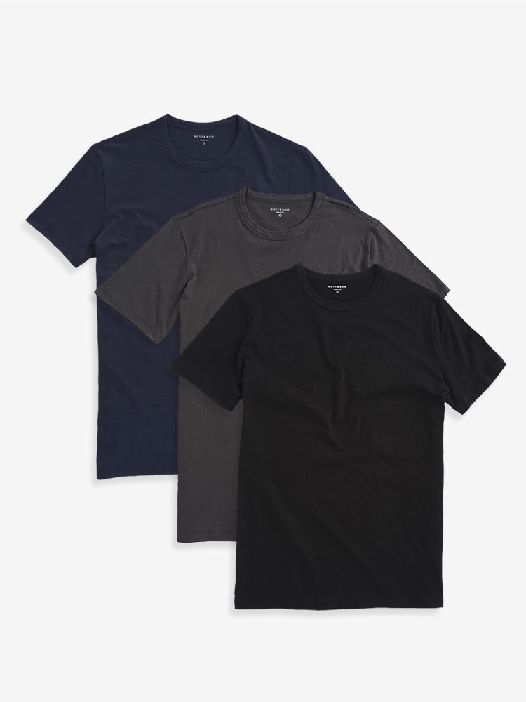 Men wearing Navy/Dark Gray/Black Classic Crew Driggs 3-Pack