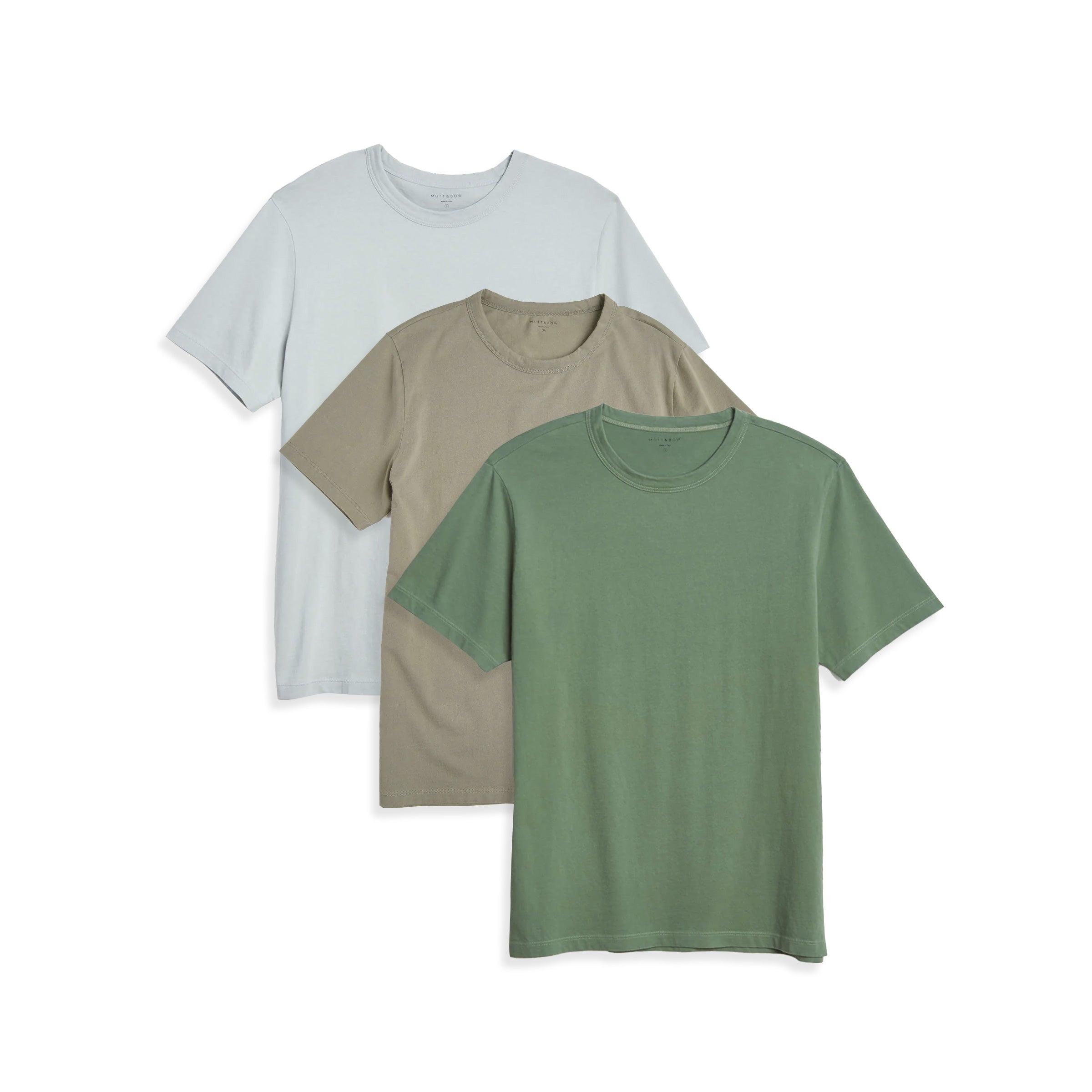  wearing Surf/Military Green/Olive Classic Crew Driggs 3-Pack