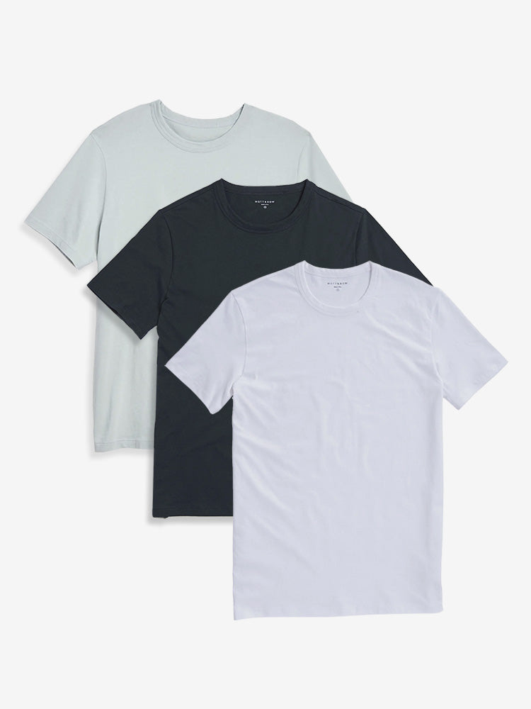 Men wearing Surf/Pine/White Classic Crew Driggs 3-Pack