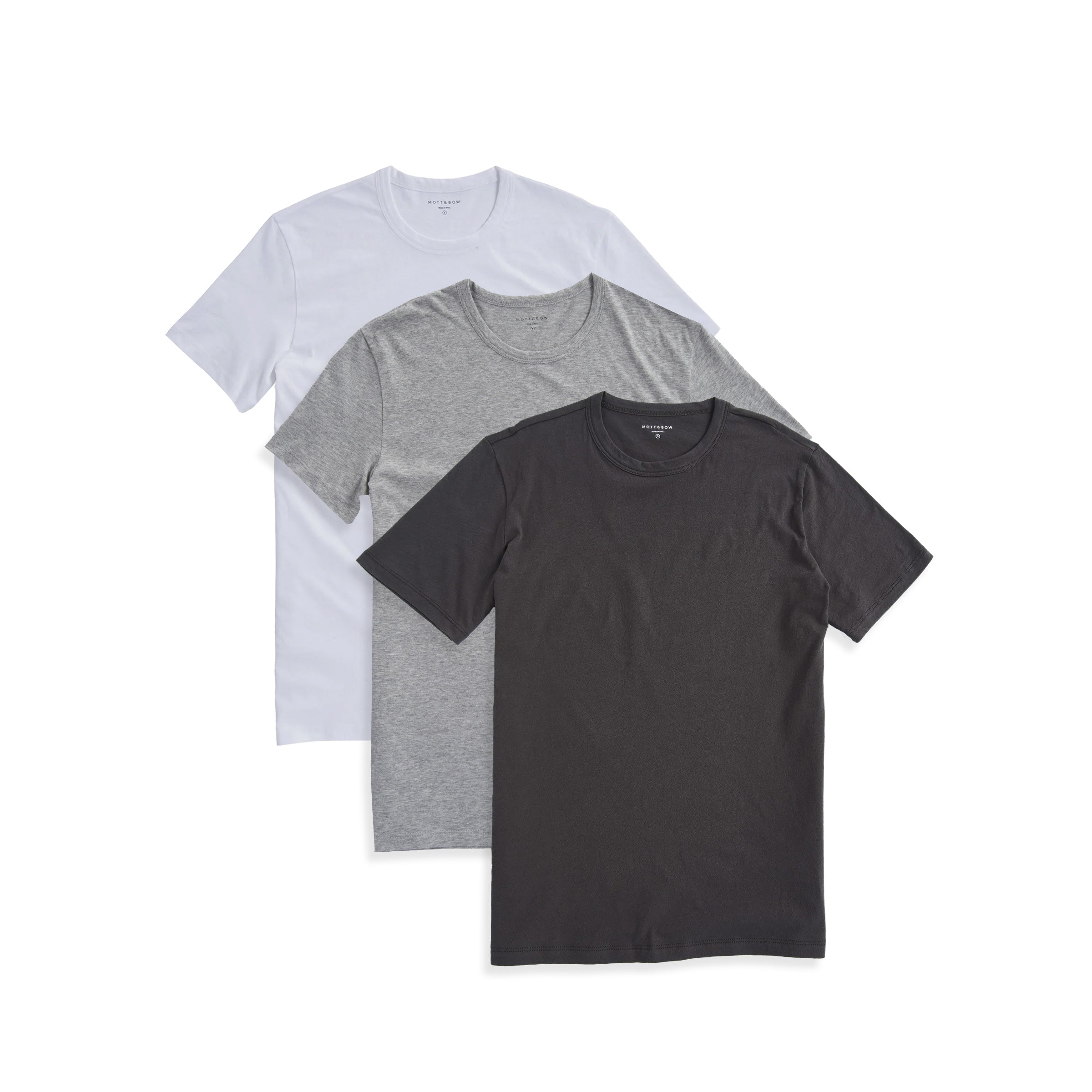  wearing White/Heather Gray/Dark Gray Classic Crew Driggs 3-Pack