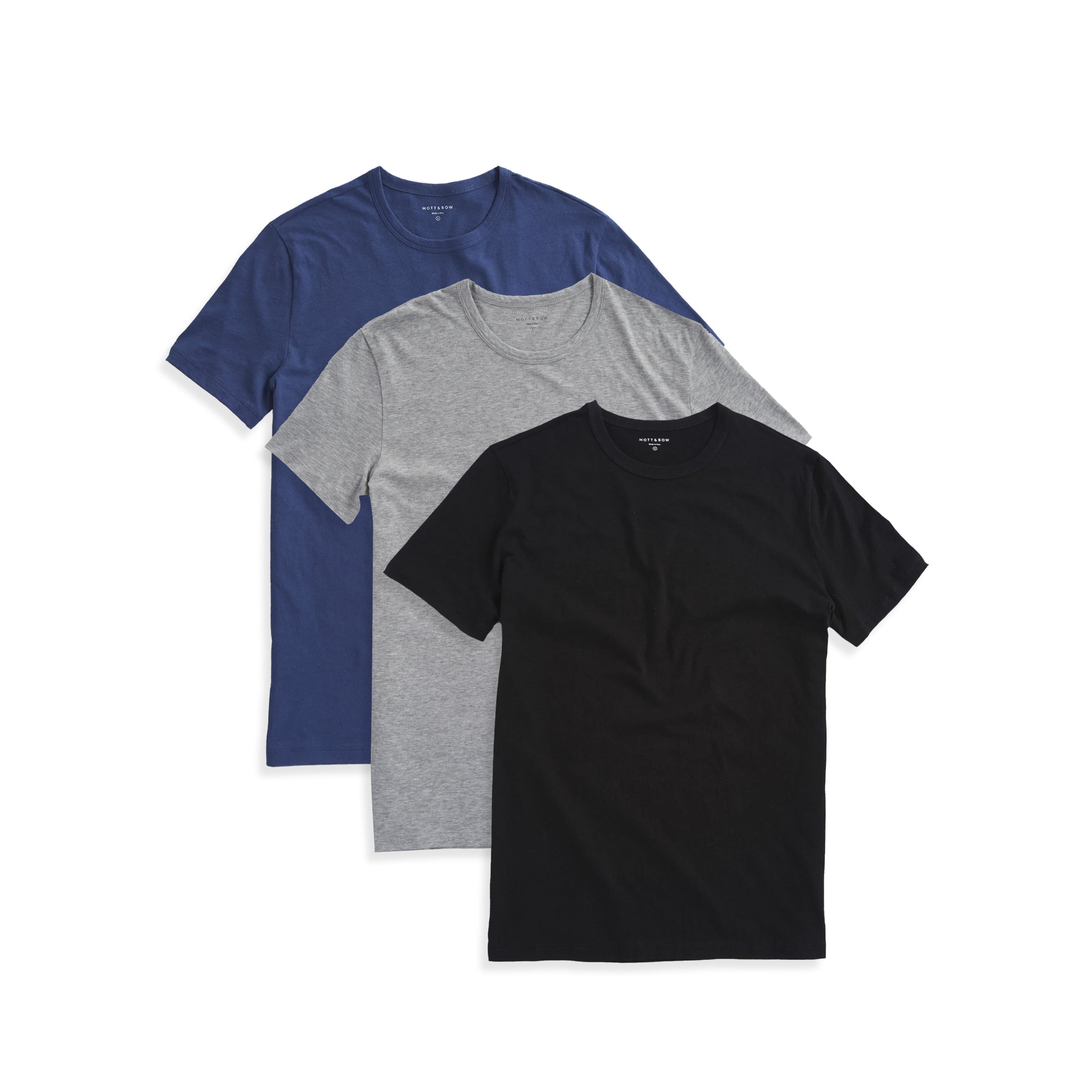  wearing Black/Heather Gray/Baltic Blue Classic Crew Driggs 3-Pack