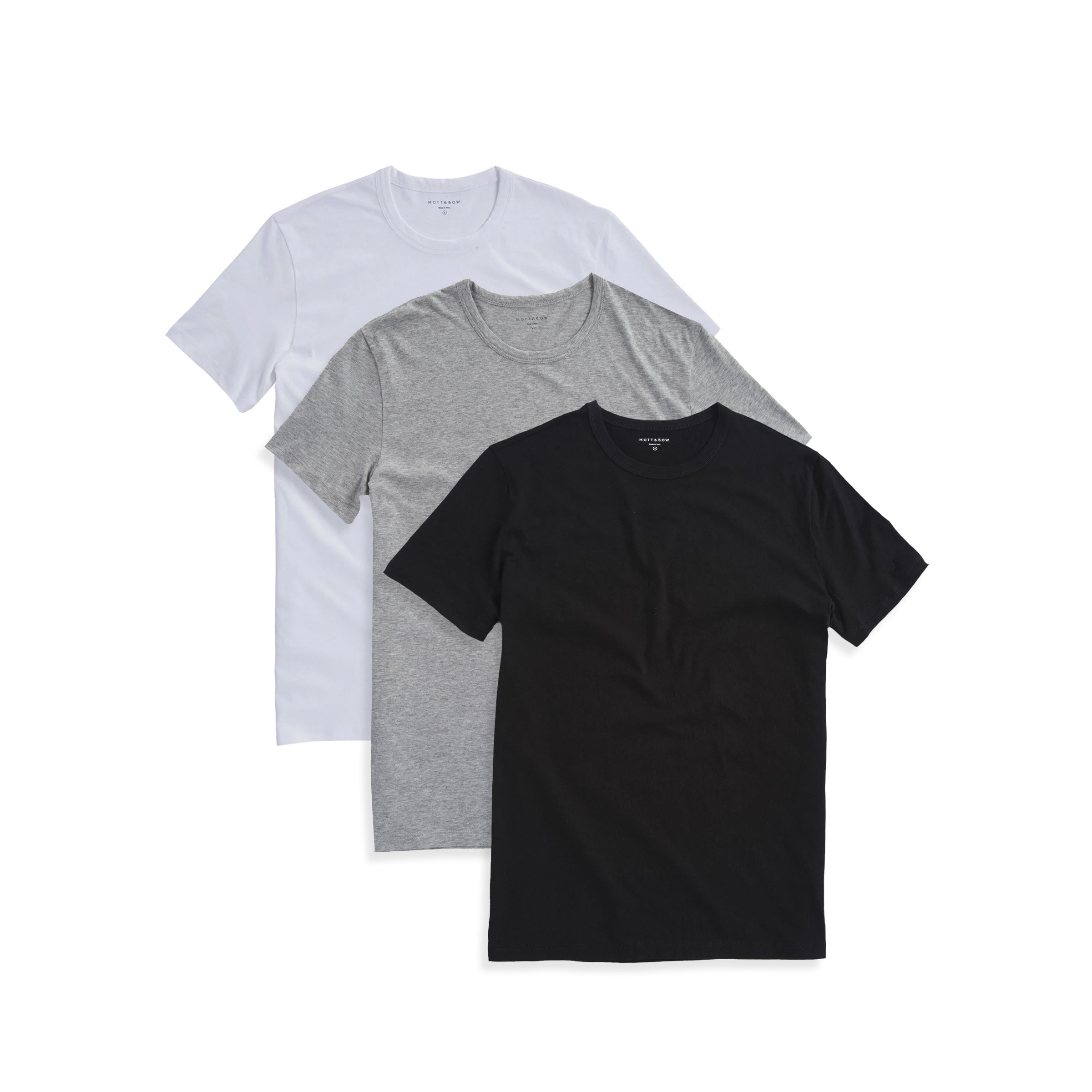  wearing White/Heather Gray/Black Classic Crew Driggs 3-Pack