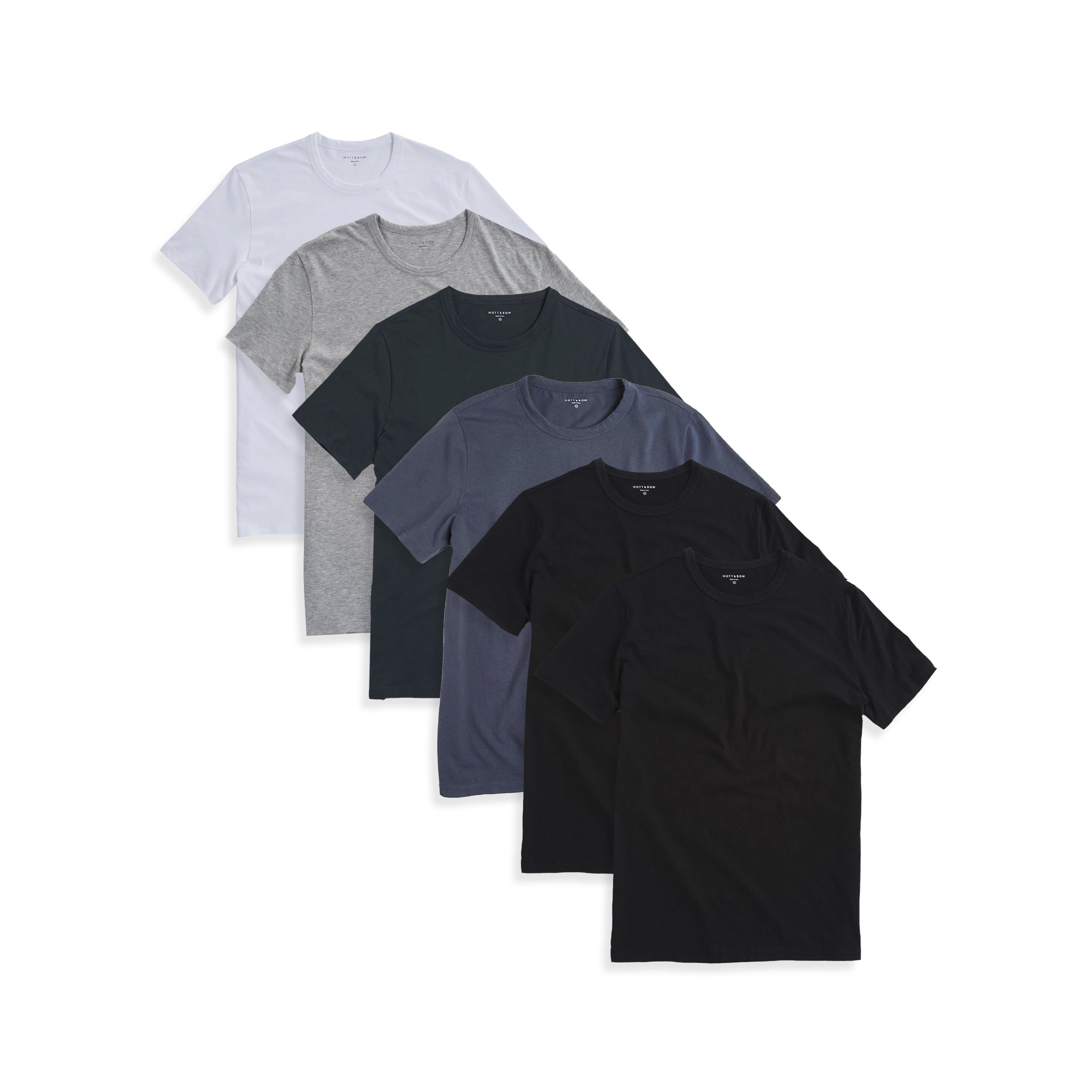  wearing Black/White/Pine/Heather Gray/Blue Slate Classic Crew Driggs 6-Pack