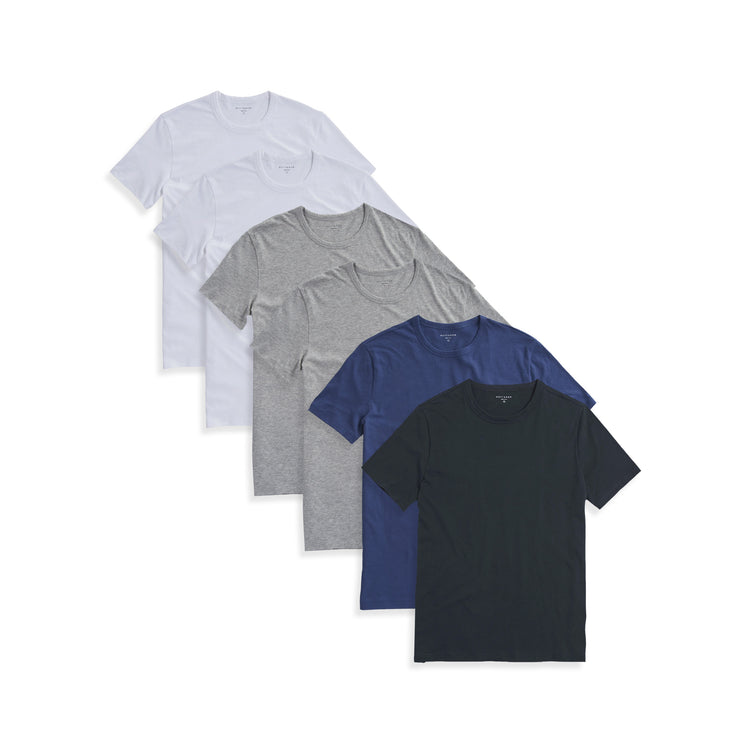  wearing White/Heather Gray/Baltic Blue/Pine Classic Crew Driggs 6-Pack