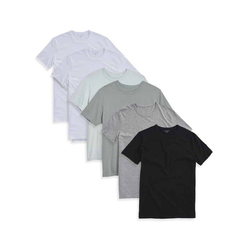  wearing White/Surf/Gray Green/Heather Gray/Black Classic Crew Driggs 6-Pack