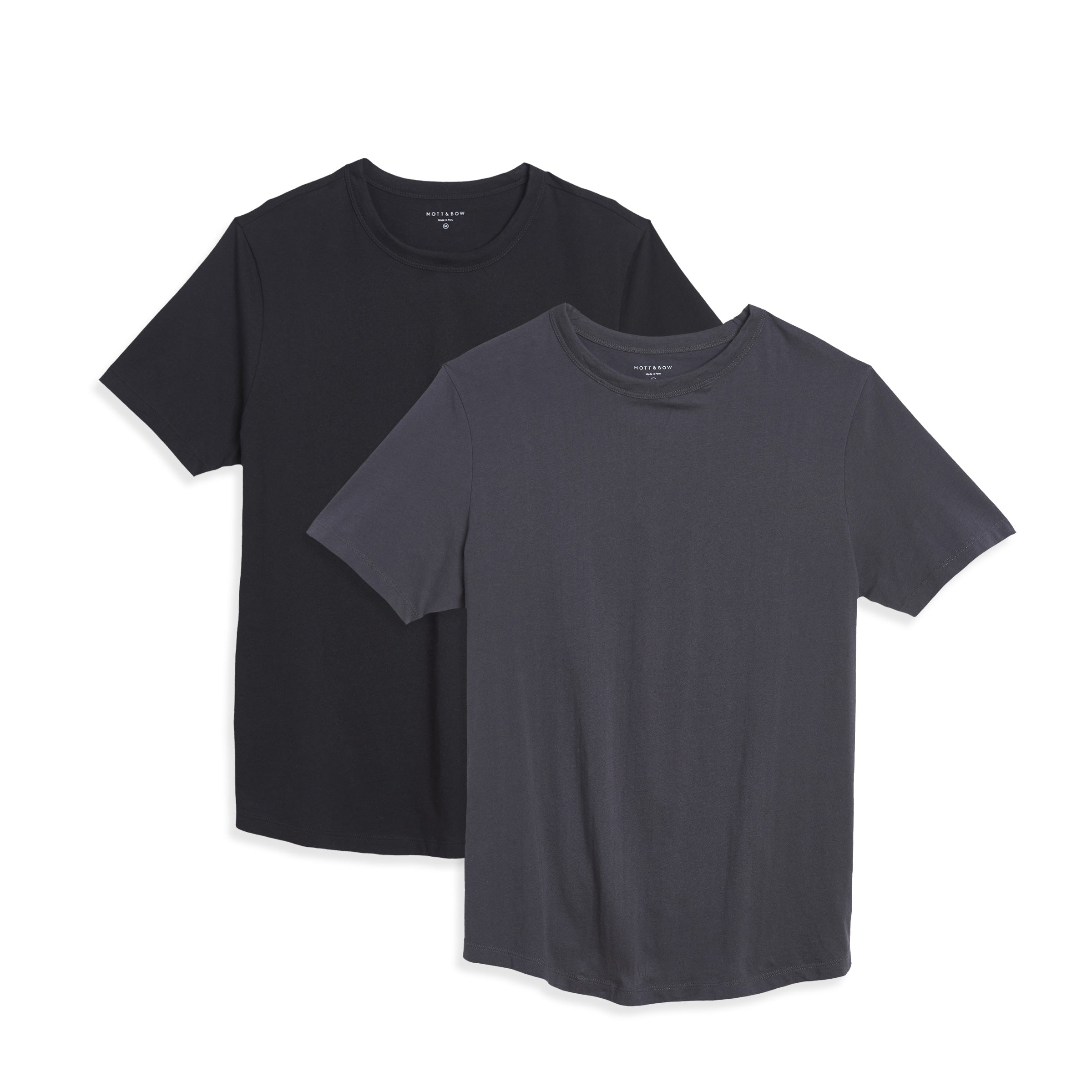 Men wearing Black/Dark Gray Curved Hem Driggs 2-Pack