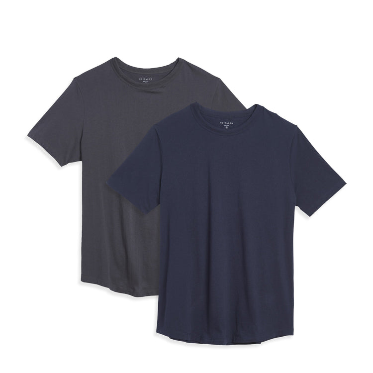 Men wearing Dark Gray/Navy Curved Hem Driggs 2-Pack