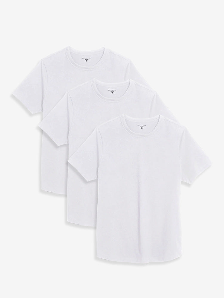 Men wearing Blanco/Blanco/Negro Curved Hem Driggs 3-Pack tees