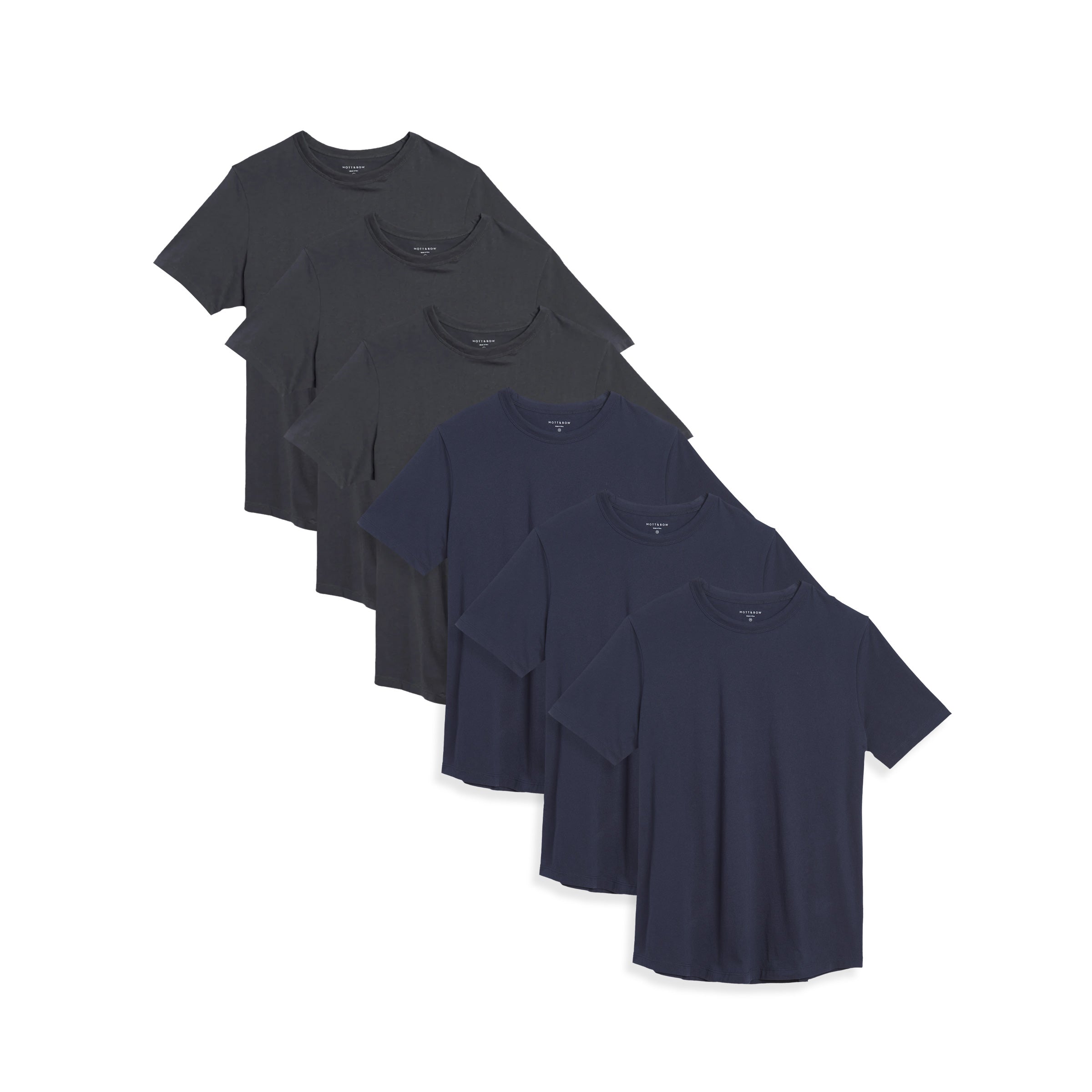  wearing Navy/Dark Gray Curved Hem Driggs 6-Pack