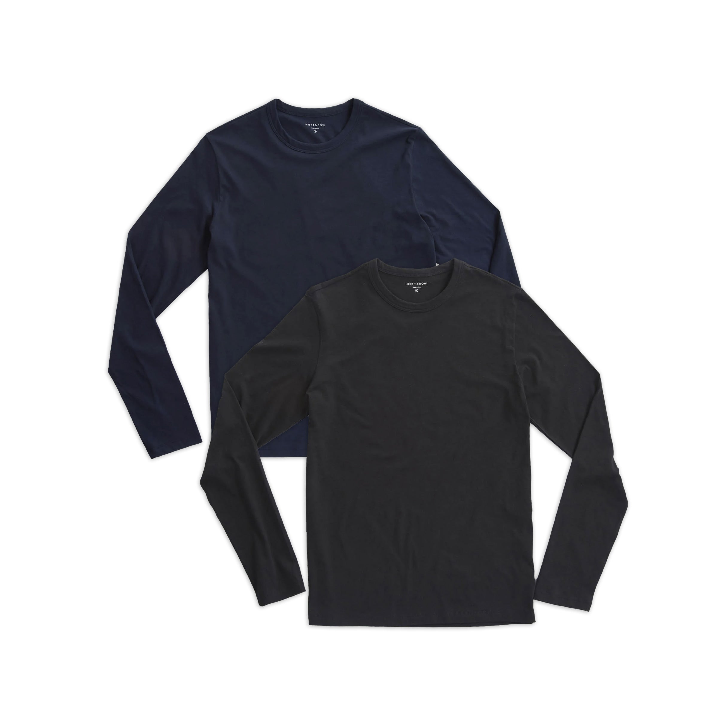  wearing Black/Navy Long Sleeve Crew Tee Driggs 2-Pack