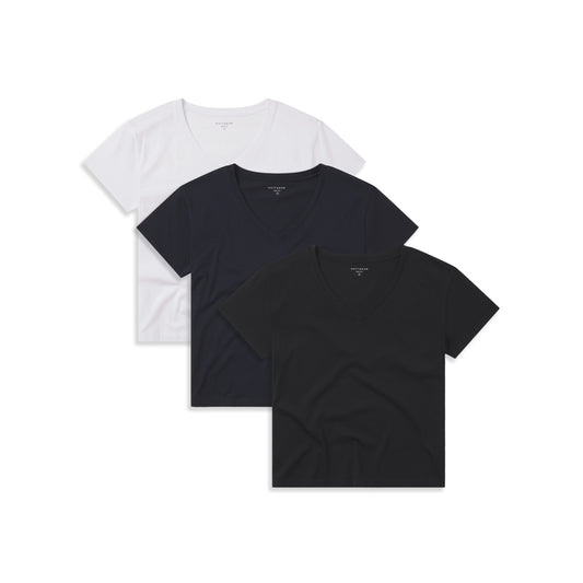 The Cotton Relaxed V-Neck Tee 3-Pack tees