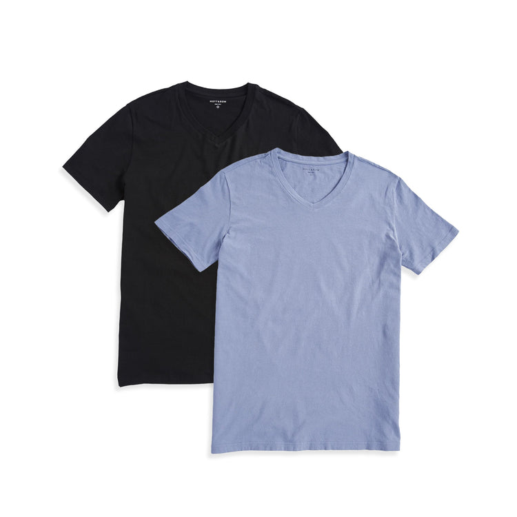 Men wearing Black/California blue Classic V-Neck Driggs 2-Pack