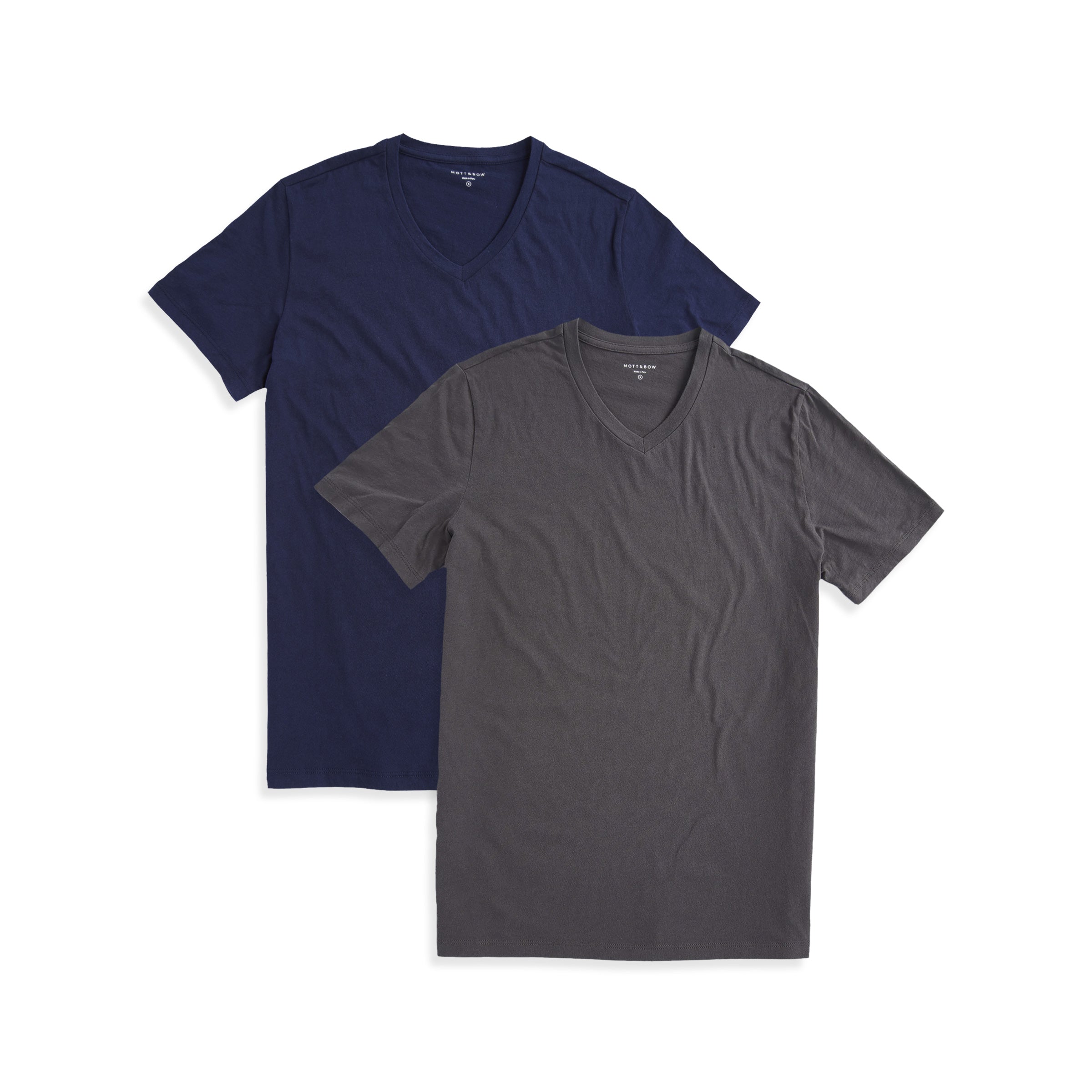 Men wearing Navy/Dark Gray Classic V-Neck Driggs 2-Pack