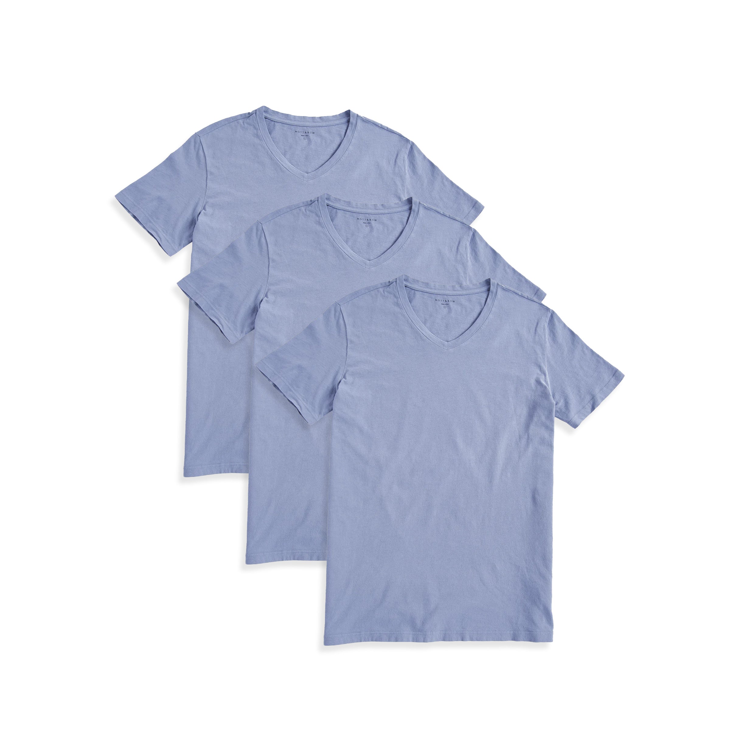  wearing California Blue Classic V-Neck Driggs 3-Pack