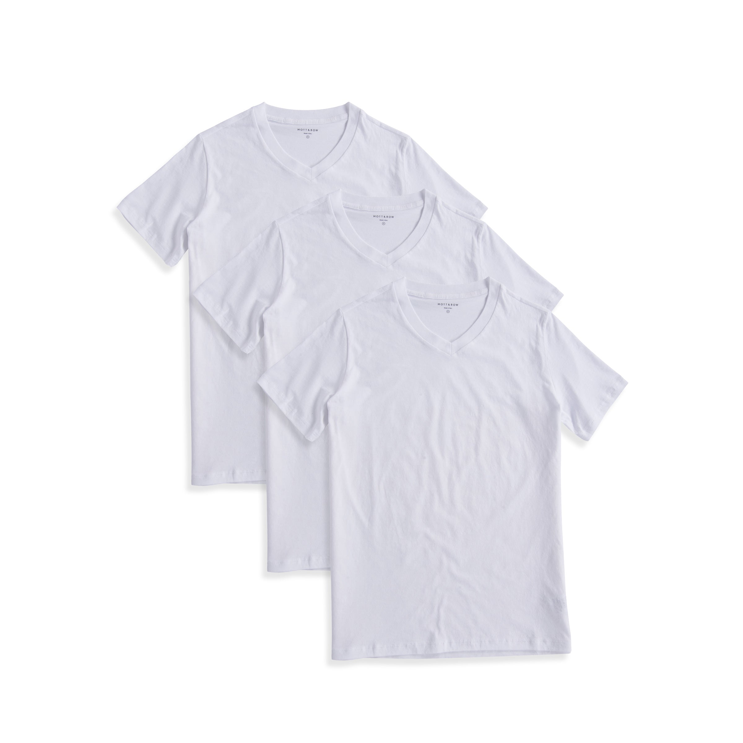  wearing White Classic V-Neck Driggs 3-Pack