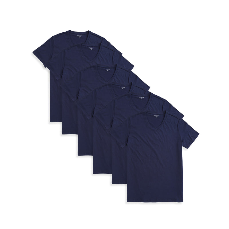  wearing Navy Classic V-Neck Driggs 6-Pack