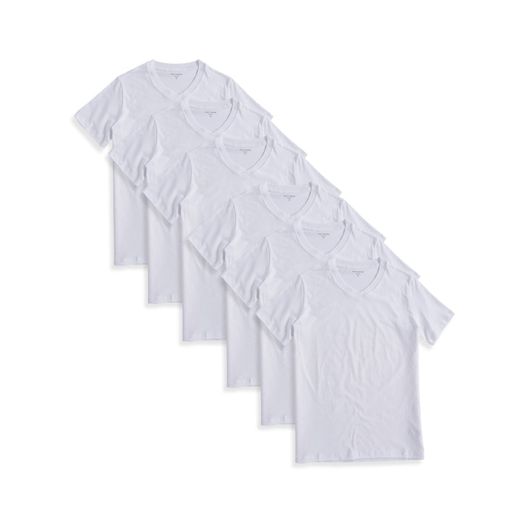  wearing White Classic V-Neck Driggs 6-Pack