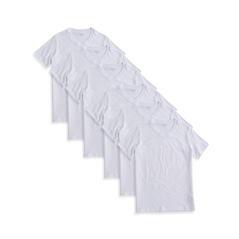  wearing White Classic V-Neck Driggs 6-Pack