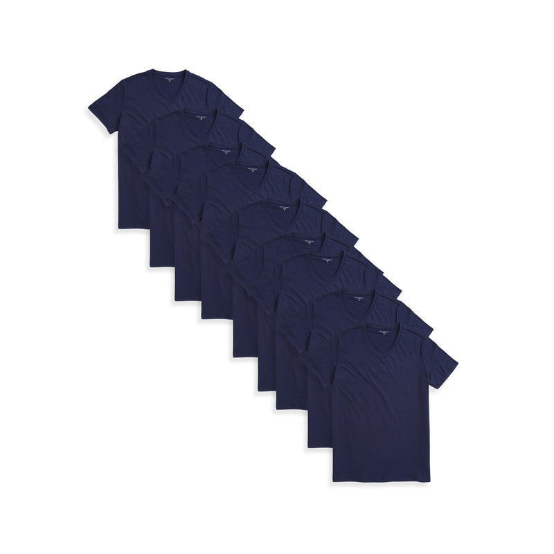  wearing Navy Classic V-Neck Driggs 9-Pack