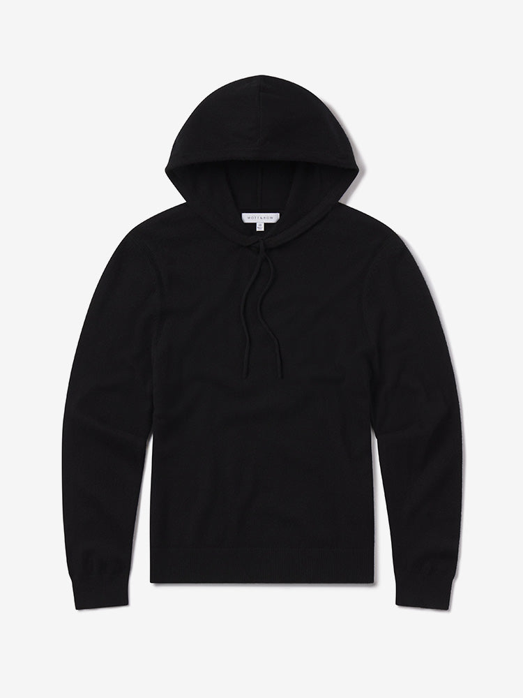 Men wearing Black Cashmere Hoodie