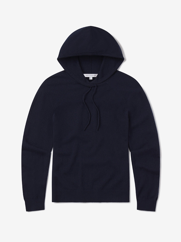 Women wearing Navy Cashmere Hoodie