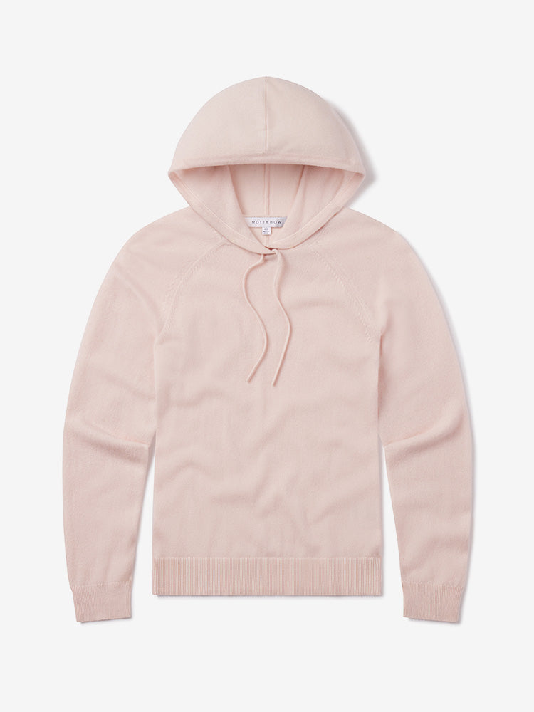 Women wearing Pale Pink Cashmere Hoodie