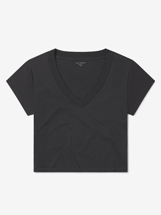 The Cotton Boxy Deep V-Neck Tee tees