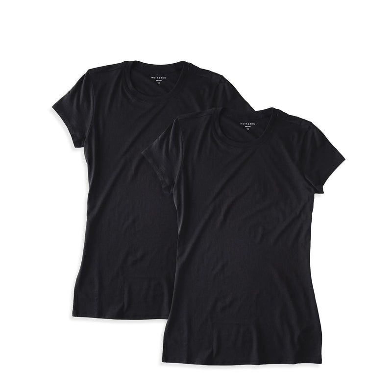 Women wearing Black Fitted Crew Marcy 2-Pack