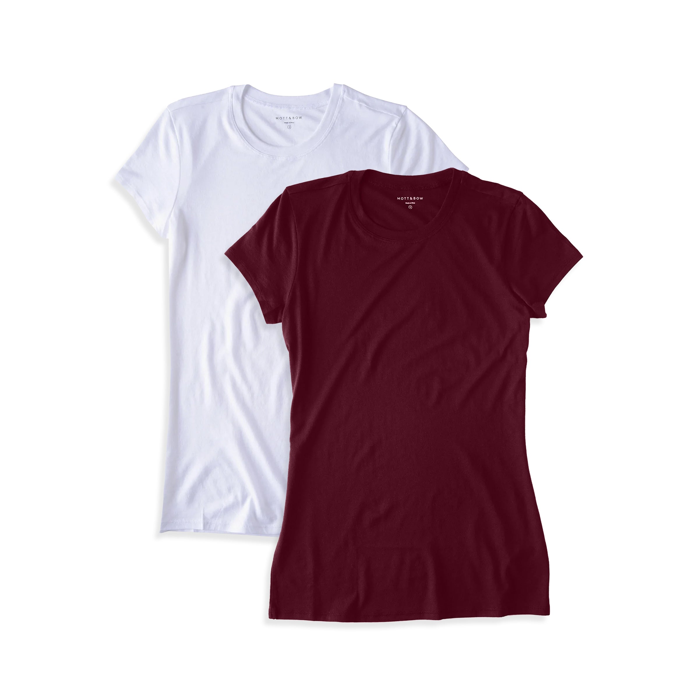 Women wearing Crimson/White Fitted Crew Marcy 2-Pack