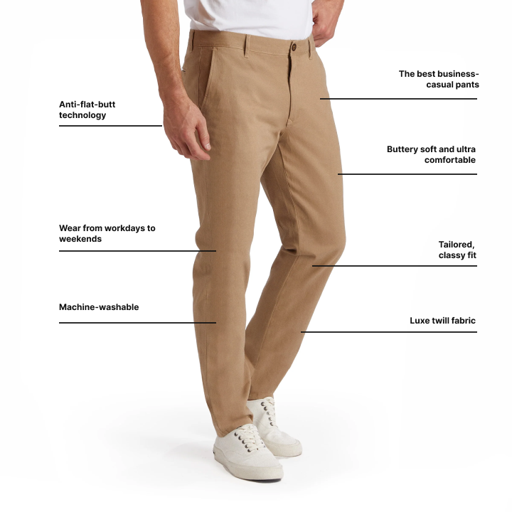 Men wearing Khaki Twill Chino Charles