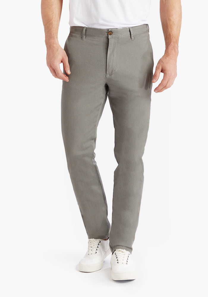 Men wearing Light Gray The Twill Chino Charles