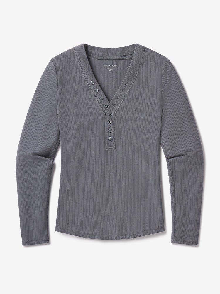 Women wearing Granite Lounge Long Sleeve Henley