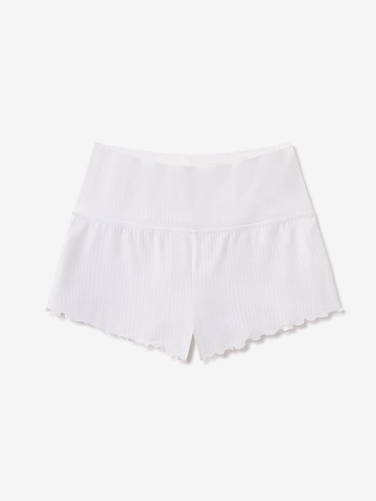 Women wearing White Lounge Wide Waistband Shorts