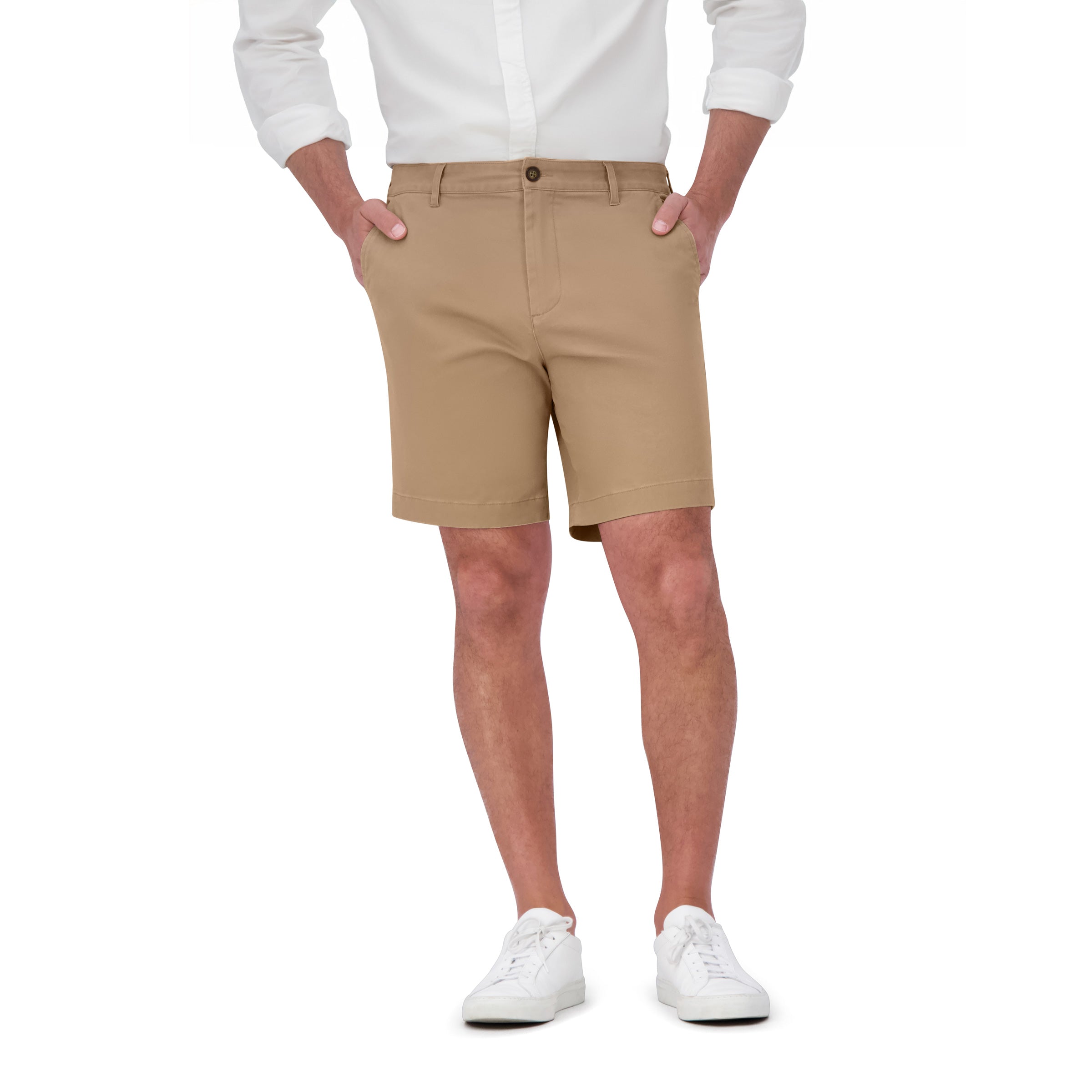 Men wearing Khaki Stretch Chino Short