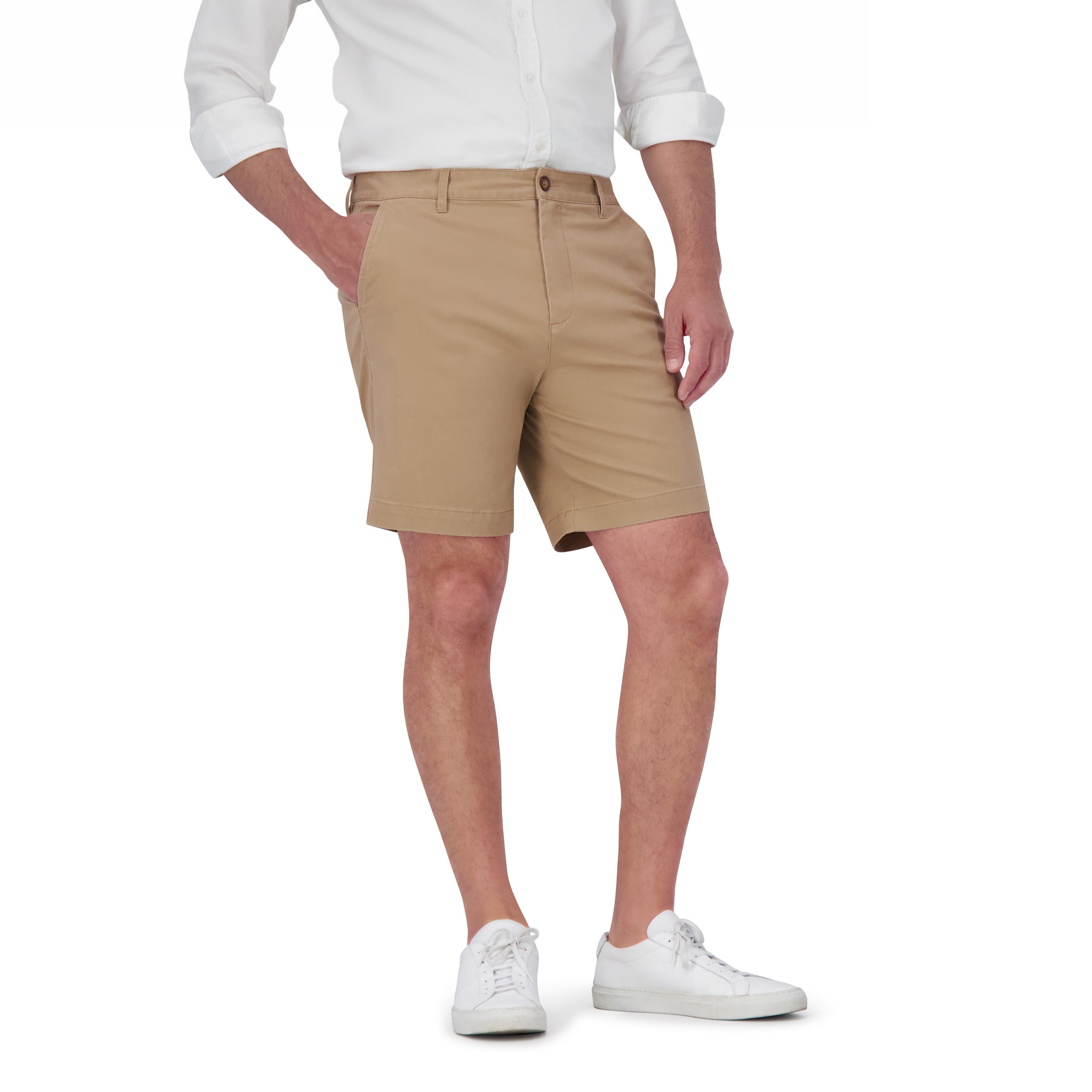 Men wearing Khaki Stretch Chino Short