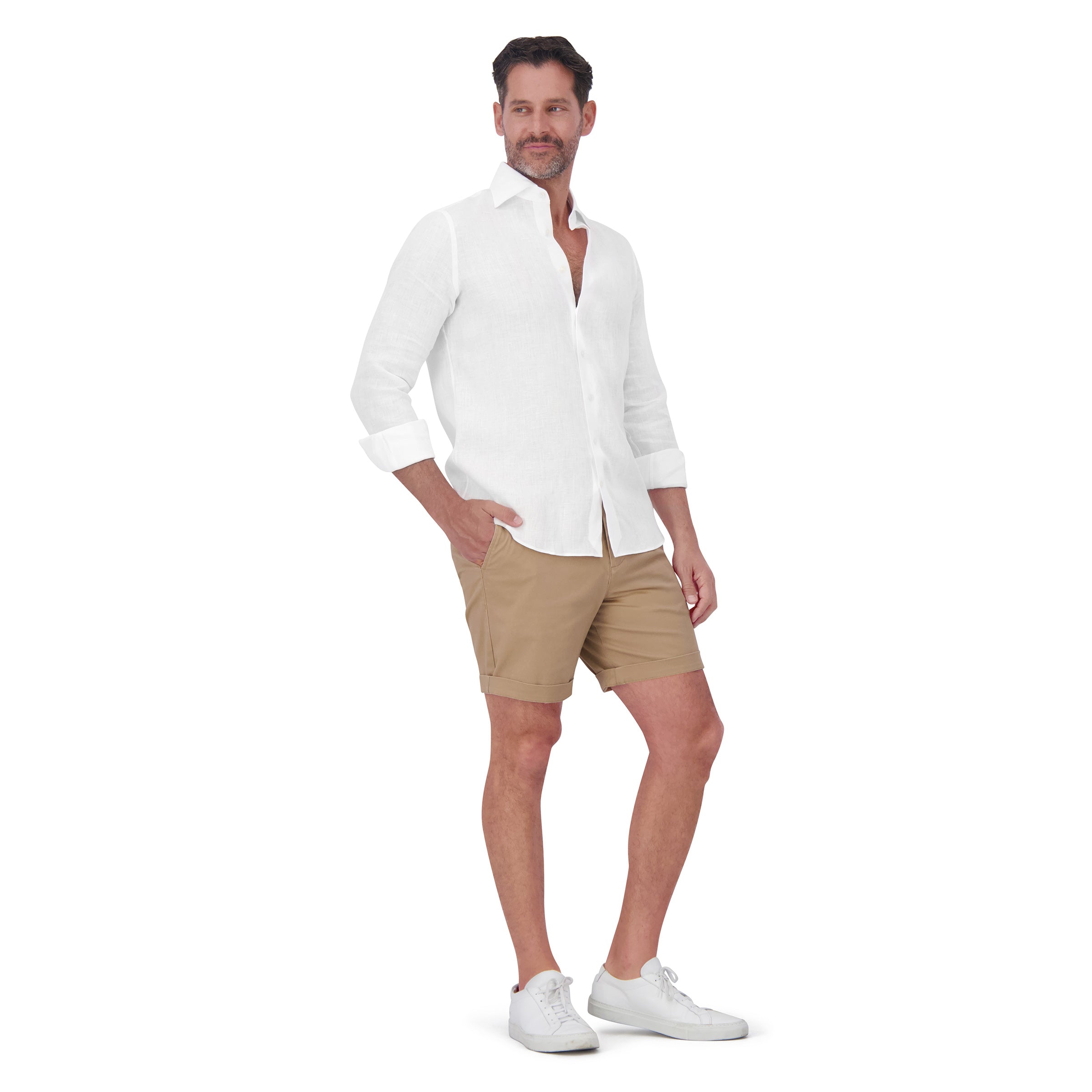 Men wearing Khaki Stretch Chino Short