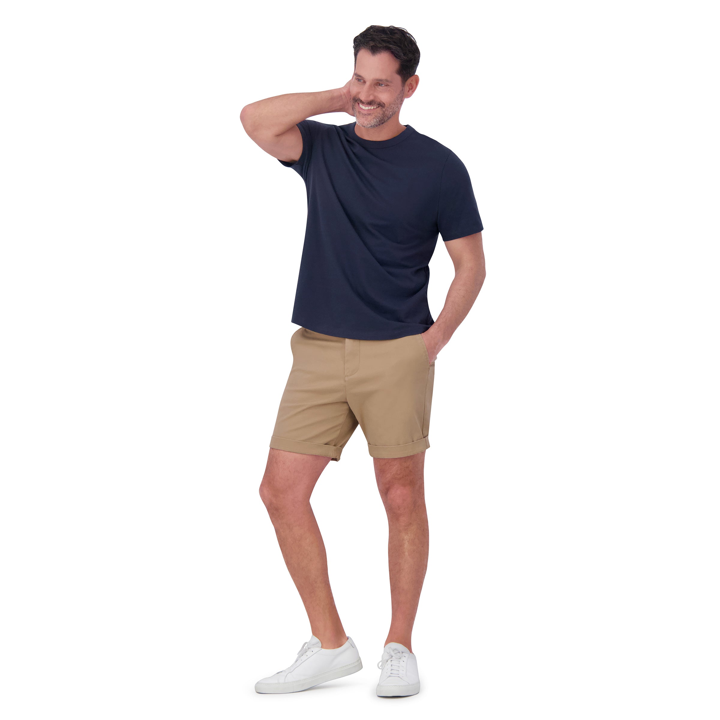 Men wearing Khaki Stretch Chino Short