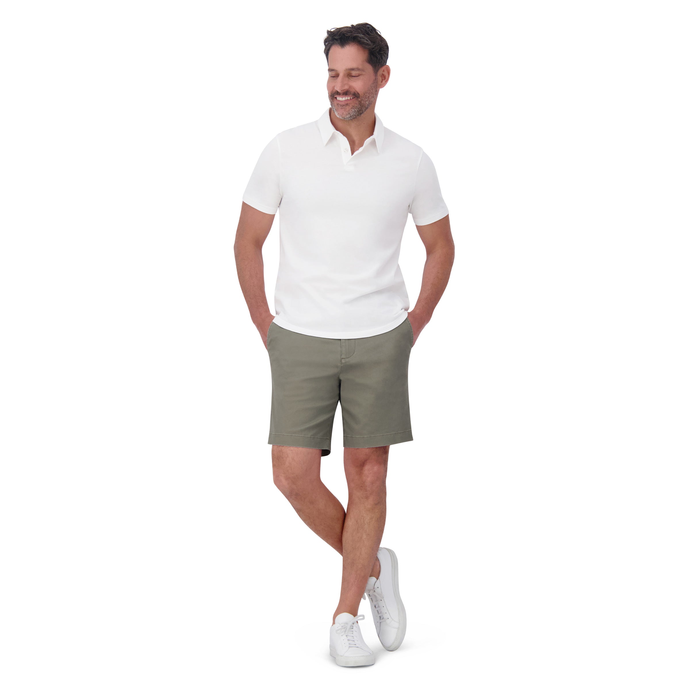 Men wearing Light Sage Stretch Chino Short