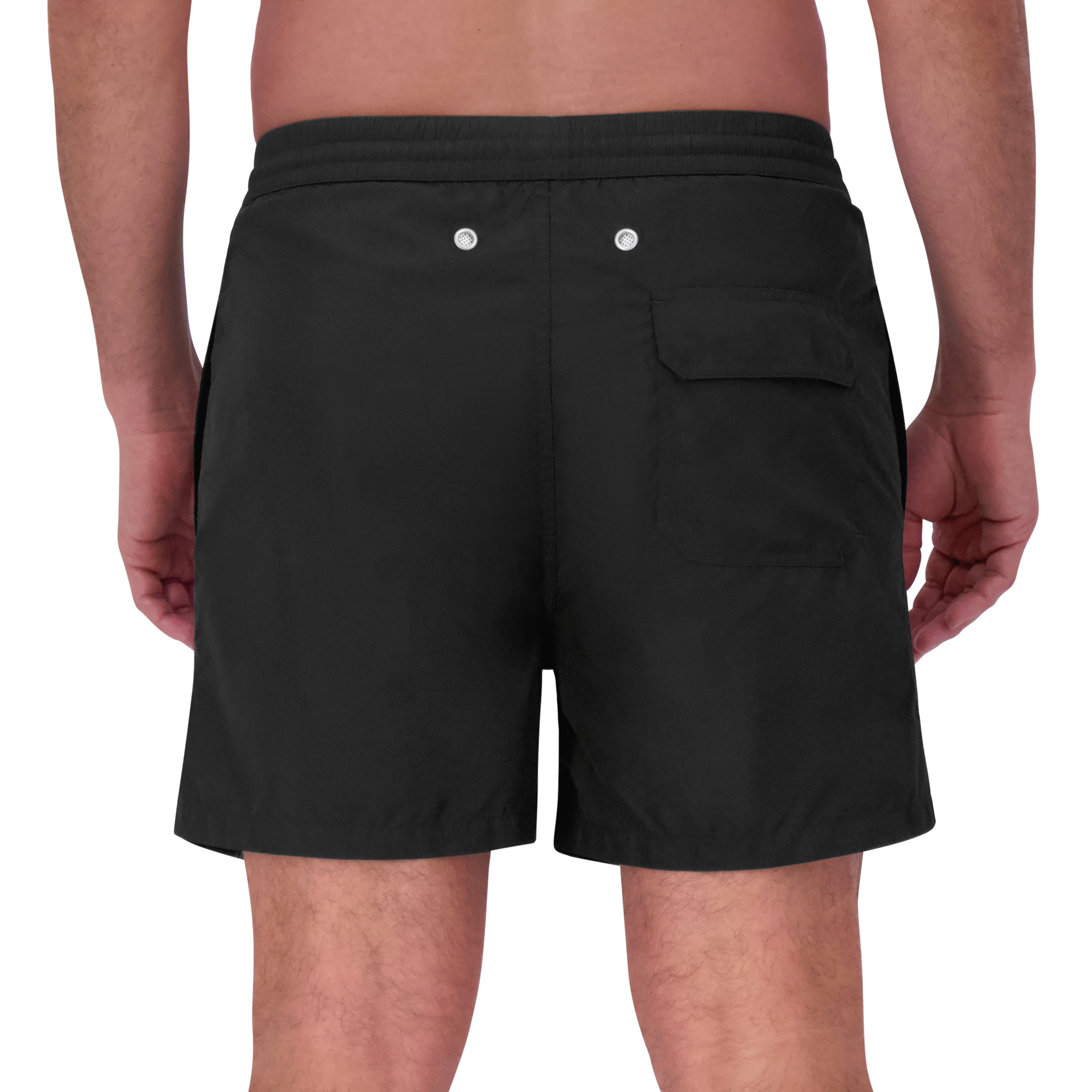 Men wearing Black Swim Trunk